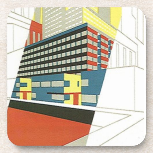 Untersetzer-Vintager Deko-Wolkenkratzer-konkrete Getränkeuntersetzer (Vorderseite)
