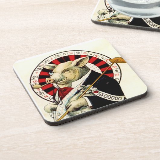 Untersetzer-Vintager Spielerspielendes Untersetzer (Linke Seite)