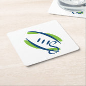 Untersetzer von Blue & Green Artistic Football-6 P (angewinkelt)