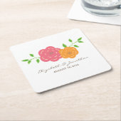 Untersetzer von blutroten orangefarbenen Blumenpap (angewinkelt)