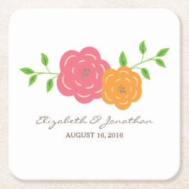 Untersetzer von blutroten orangefarbenen Blumenpap