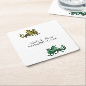 Untersetzer von Golddrachen für Hochzeitspapier (angewinkelt)