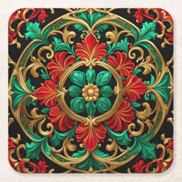 Untersetzer von grünem, dekorativem Urlaubspapier