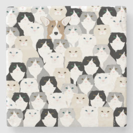 Untersetzer von Katzen und Steinen