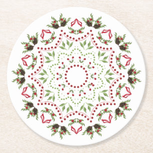 Untersetzer von Kiefernzapfen und Beeren