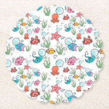 Untersetzer von Meereslebewesen, Tischgeschirr von