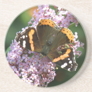 Untersetzer von Red Admiral Butterfly und Buddleia
