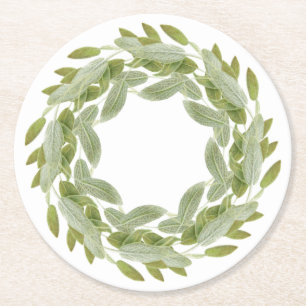 UNTERSETZER von SAGE WREATH Round Paper