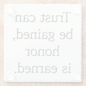 Untersetzer von Trust & Honor Glass (Rückseite)