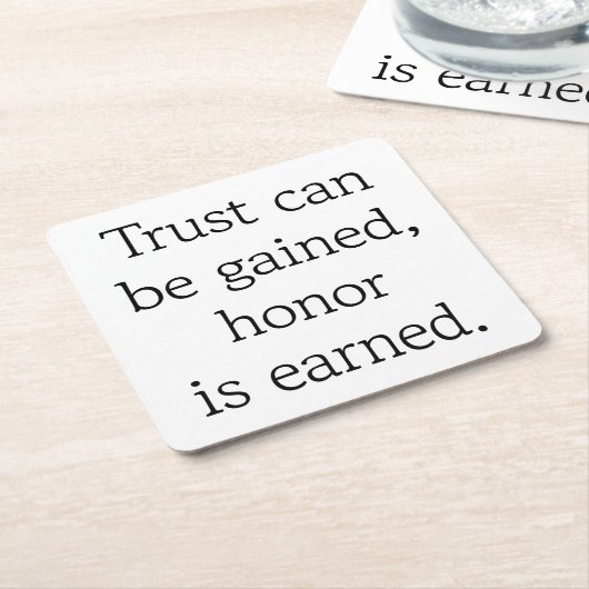 Untersetzer von Trust & Honor Paper (angewinkelt)