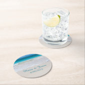 Untersetzer von White Sandy Beach Wedding Paper (Vor Ort)