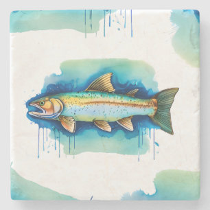 Untersetzer - Wasserfarbenserie: Forellen/Lachs