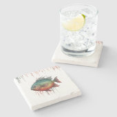 Untersetzer - Wasserfarbenserie: Piranha (Seitenansicht)