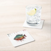 Untersetzer - Wasserfarbenserie: Piranha (Vor Ort)