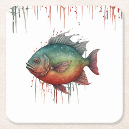 Untersetzer - Wasserfarbenserie: Piranha