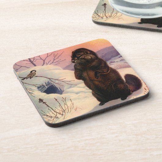 Untersetzer-Winter-wild lebende Getränkeuntersetzer (Linke Seite)