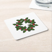 Untersetzer - Wraath of Holly Blätter and Berries (angewinkelt)