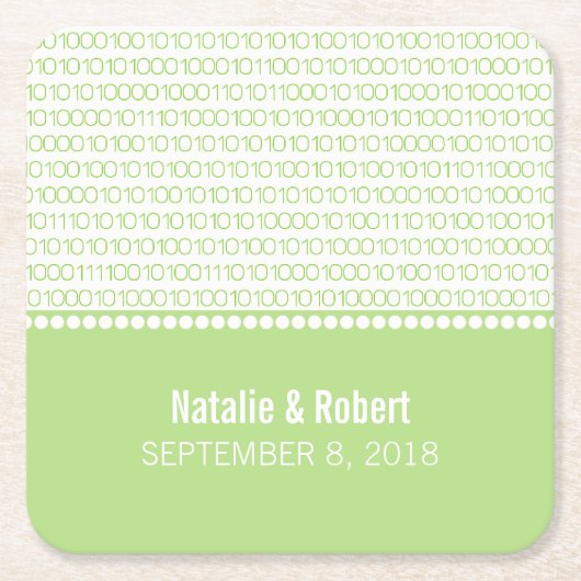 Untersetzer zum Binary Code von Green Geek Chic (Vorderseite)