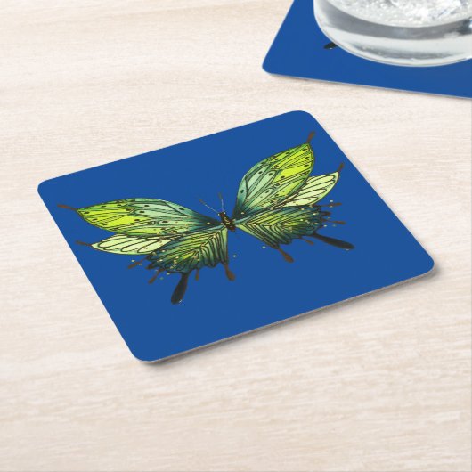 Untersetzer zum Butterfly Papier in Blau und Grün (angewinkelt)