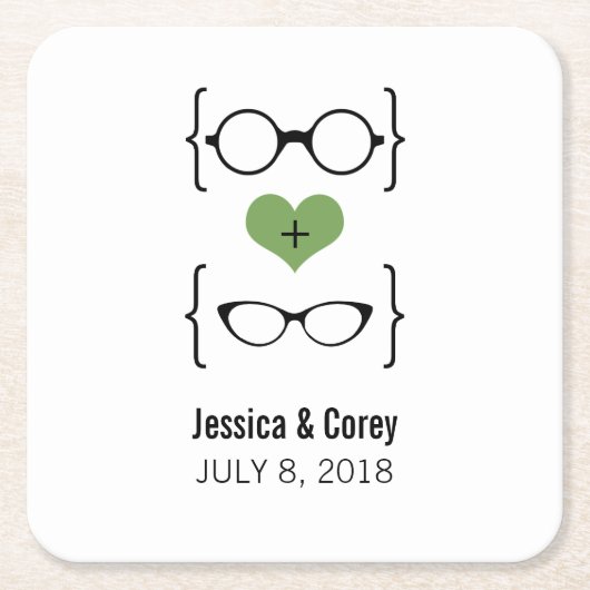 Untersetzer zum Grünbuch Geeky Glasses (Vorderseite)
