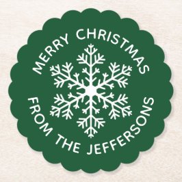 Untersetzer zum grünen Schneeflockenpapier