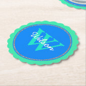 Untersetzer zum Mit Monogramm Grünbuch "Blau und M (angewinkelt)