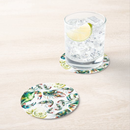 Untersetzer zum Rundpapier über Meeresfrüchte (Vor Ort)