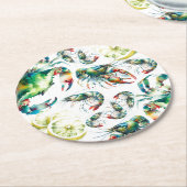 Untersetzer zum Rundpapier über Meeresfrüchte (Angewinkelt)