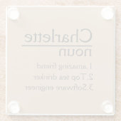 Untersetzer zur personalisierten Namensdefinition (Rückseite)