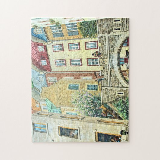 Unterstadt Quebec Mural & Fresco. Puzzle (Vertikal)
