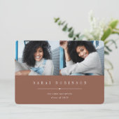 Unterstrichen | Einfache Zwei-Foto-Abschluss Ankündigung (Stehend Vorderseite)