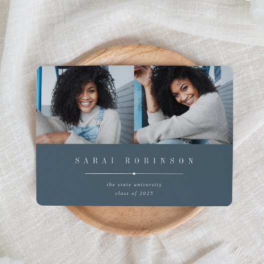 Unterstrichen | Einfache Zwei-Foto-Abschluss Ankündigung