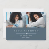 Unterstrichen | Einfache Zwei-Foto-Abschluss Ankündigung (Vorderseite)