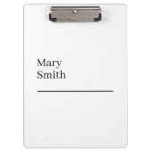 Unterstrichen Minimalistisch modern Klemmbrett (Vorderseite)