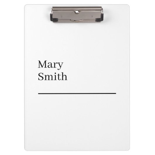 Unterstrichen Minimalistisch modern Klemmbrett (Vorderseite)