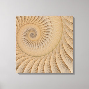 Unterströmung Tan Abstrakt Spiral Leinwanddruck
