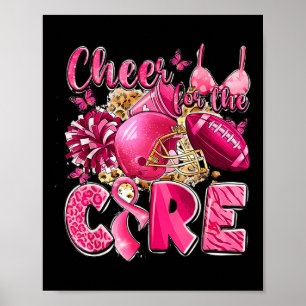 Unterstütze Cheer For The Cure Brustkrebs Fußball Poster
