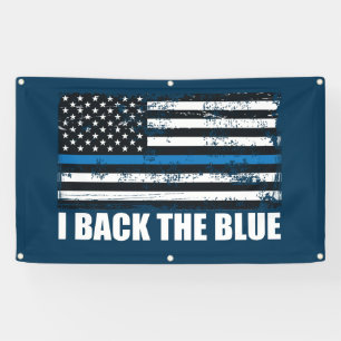 Unterstütze das dünne blaue Band USA-Flagge MAGA W Banner