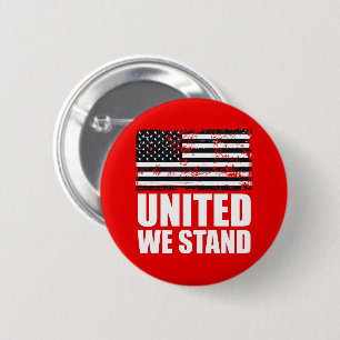 Unterstütze das dünne blaue Band USA-Flagge MAGA W Button
