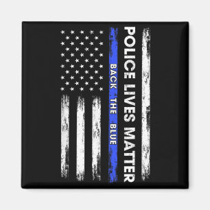Unterstütze das dünne blaue Band USA-Flagge Polize Magnet