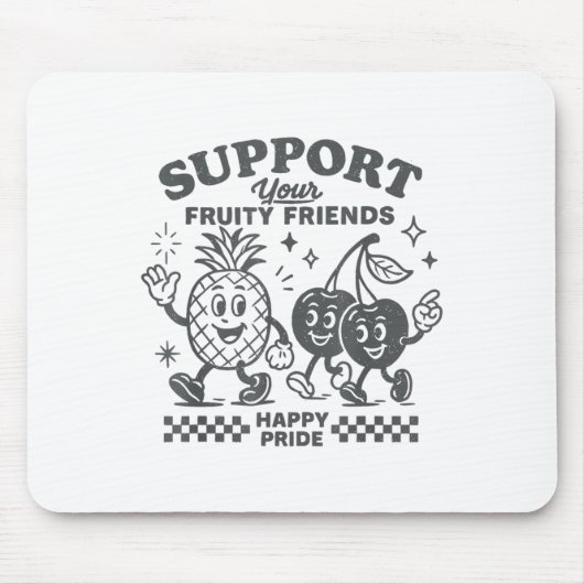 Unterstütze deine fruchtigen Freunde Happy Pride L Mousepad (Vorne)