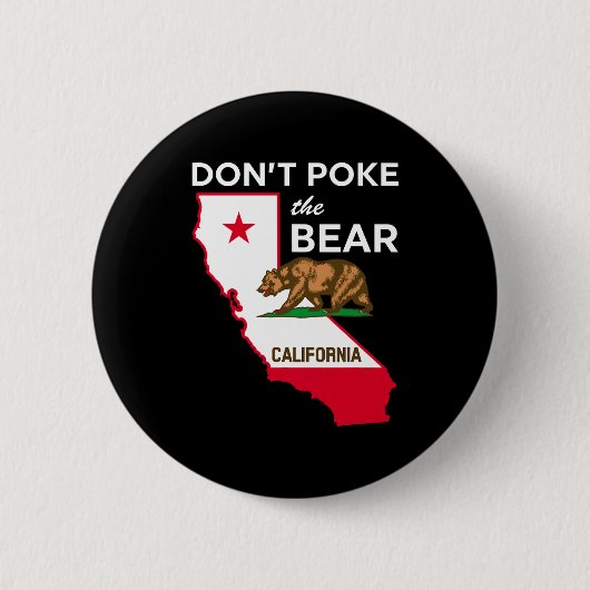Unterstütze den Bären California Republic Design Button (Vorderseite)