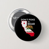 Unterstütze den Bären California Republic Design Button (Vorne & Hinten)