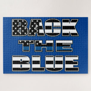 Unterstütze die blaue Polizei Blaue Linie Puzzle