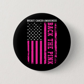 Unterstütze die rosa amerikanische Flagge Brustkre Button