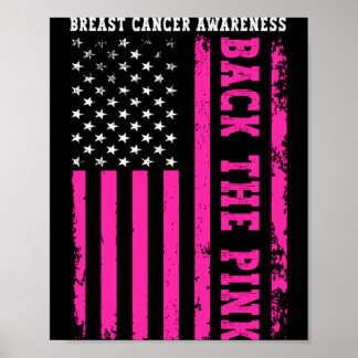 Unterstütze die rosa amerikanische Flagge Brustkre Poster