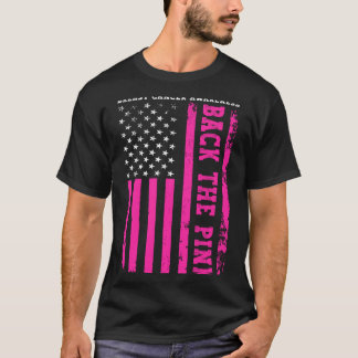 Unterstütze die rosa amerikanische Flagge Brustkre T-Shirt