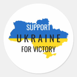 Unterstütze die Ukraine für den Sieg Overlay-Runds Runder Aufkleber
