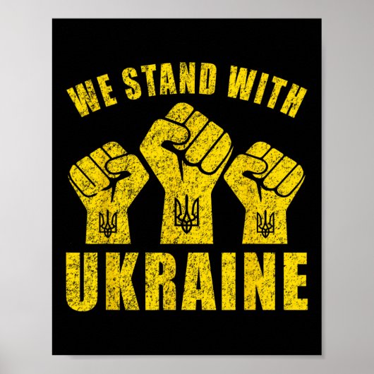 Unterstütze die Ukraine - Wir stehen hinter der Uk Poster (Vorne)