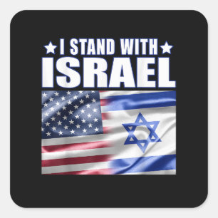 Unterstütze Israel Ich stehe hinter Israel  Quadratischer Aufkleber